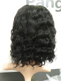 11A Frange wig 5 Brazilian hair deep wave natural color 14inch