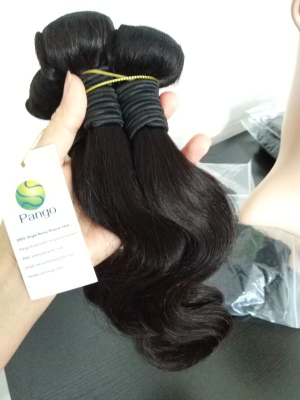 9A Brazilian Hair Weave Body Wave 2 Bundle/100g  Natural Black Color Pango