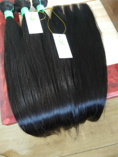 10A Brazilian virgin hair straight 100g/bundle Natural Black Color Pango
