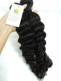 11A Human Hair Deep Wave 3 Bundles With Closure 100% Unprocessed Virgin Remy Hair Weave  Human Hair Extensions Natural Black Color Pango