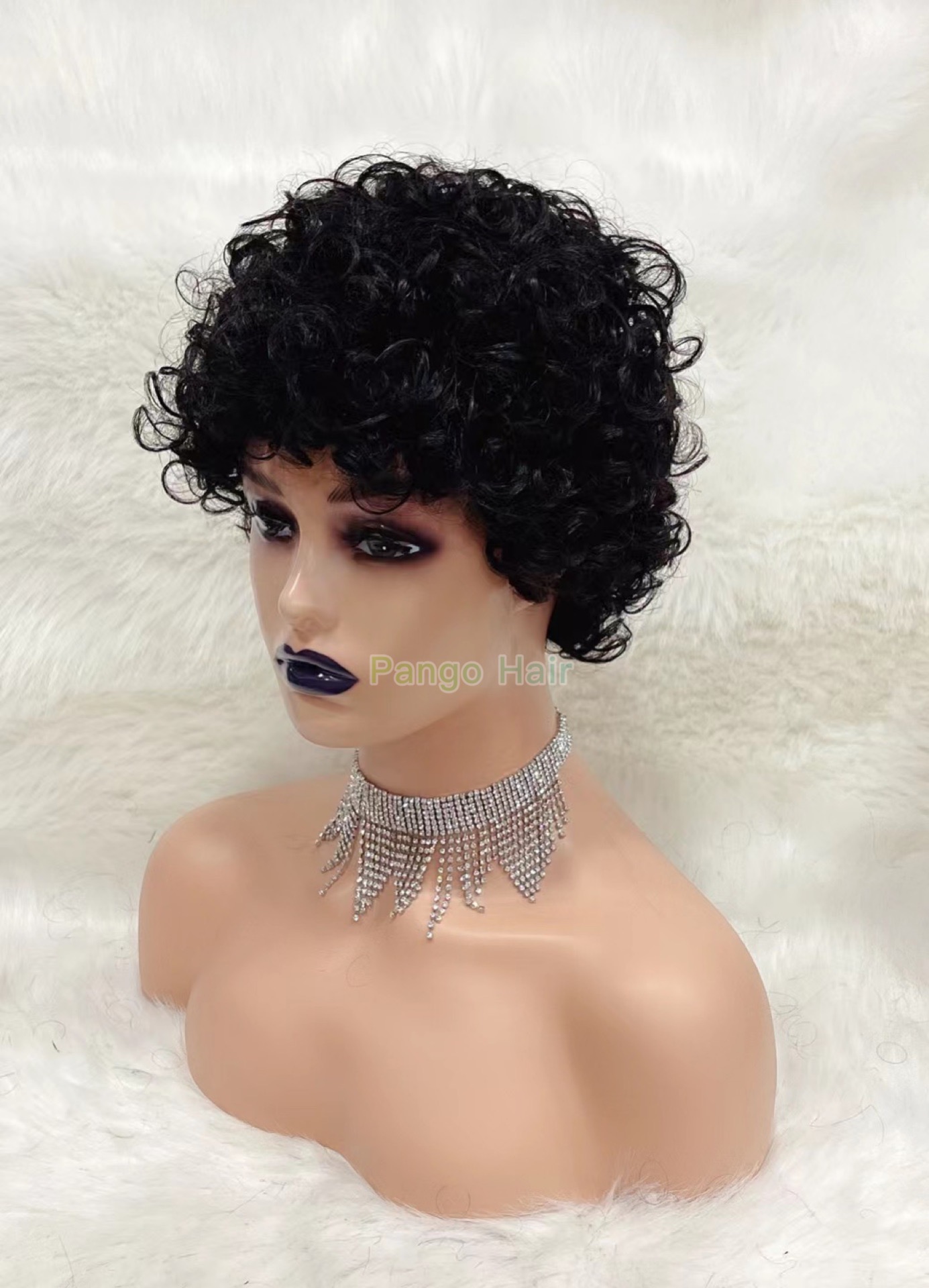 Short black hotsell curly wig