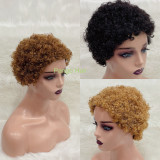 Pixie cut  short curly Wig 4 100% Brazilian Hair