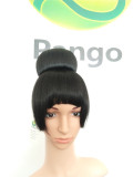 Synthetic frange bolla puffs black color