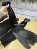 13A Double Drawn Hair 1 Bundle 100% Unprocessed Virgin Remy Hair Weave Human Hair Extensions Natural Black Color Pango