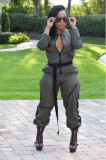 Urban fashion women's zip-up jumpsuit TH-3298