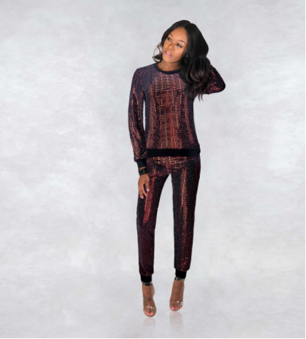 Sexy sequined long sleeve multi-color suit MD-122