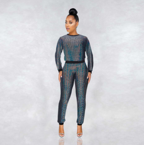 Sexy sequined long sleeve multi-colored suit MD-266