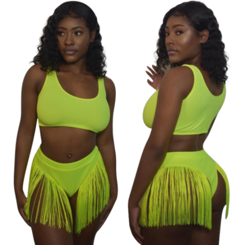 Fringed swimsuit two-piece suit OYF-8050