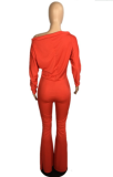 Stylish solid color one-shouldered flared jumpsuit PY-8463