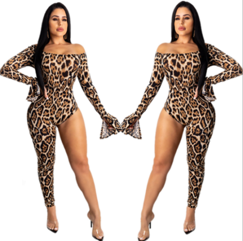 Sexy and stylish one-line neck and chest jumpsuit PY-8457