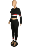 Two-piece red and white striped sports suit PY-8461