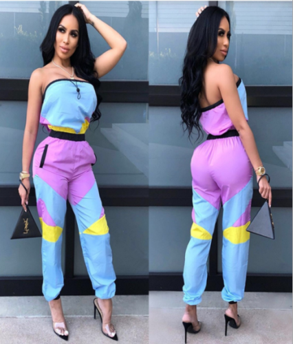 Women's sexy chest wrap color casual jumpsuit ORY-5112