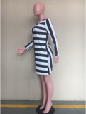 Women's casual, loose, long-sleeved striped dress ORY-5136