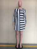 Women's casual, loose, long-sleeved striped dress ORY-5136