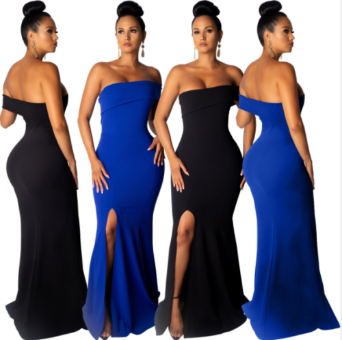 Fashionable sexy strapless evening dress LO-6200
