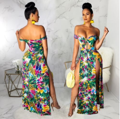 Fashionable dress with strapless style SMR-9259