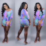 Tie-dye printing casual personality two-piece set QYBS-5109