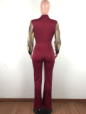 Hot style see-through feather embroidery sexy jumpsuit LA-3161