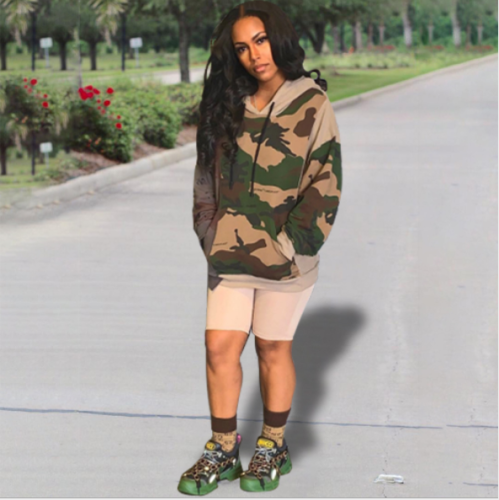 European and American sexy camouflage hoodie YH-5111