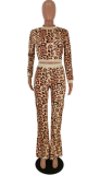 European and American sexy leopard print suit two pieces YH-5113