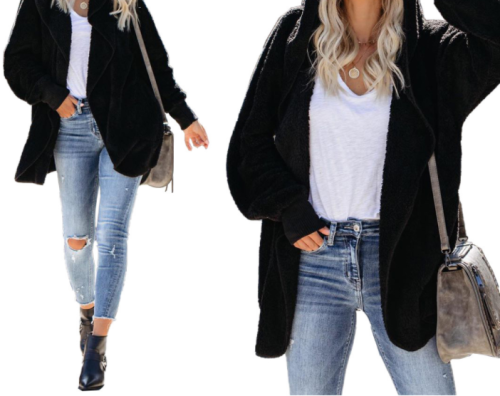 Hot recommended woolen casual loose hooded coat LQ-5099