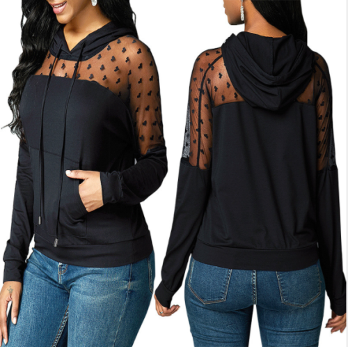 Stretch net with high elastic knit top with hat and long sleeve CY-8279