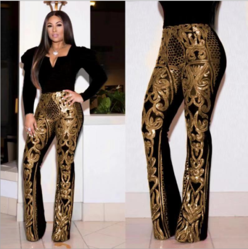 High-waisted sequins are a hot seller for sexy women's pants CY-8246