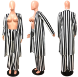 Fashionable casual suit print stripe wide-leg pants MYF-9230