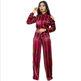 Stylish two-piece suit in striped print DAL-8205