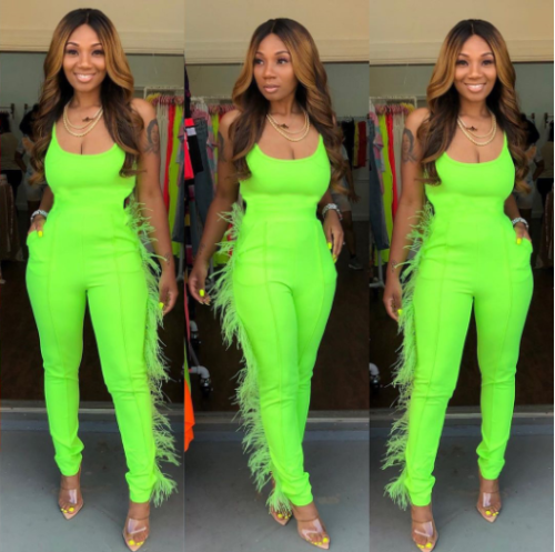 Hot style fringe solid color sexy nightclub jumpsuit DAL-8175