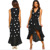 Fashionable wave dot irregular dress XYZ-3215
