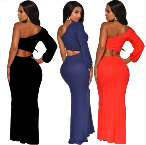 Sexy solid color dress XYZ-3267