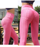 Peach hip bubble pants electric hip texture high elastic tights high waist hip lifting Yoga Pants