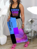 Urban leisure positioning printed letter sleeveless dress