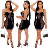 Fashionable and sexy nightclub dress with small suspender and buttocks