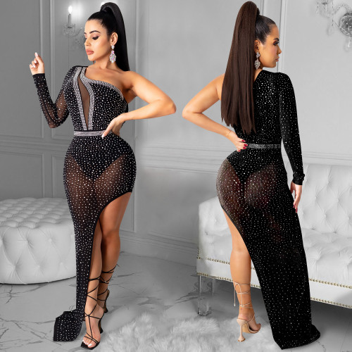 Sexy nightclub dress with mesh
