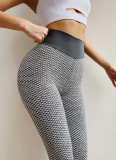 Jacquard honeycomb bodybuilding pants peach hip high waist running fitness yoga pants