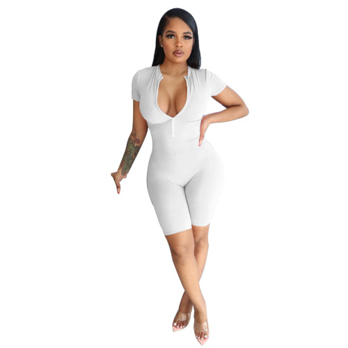 Short jumpsuit sexy hip-breasted slim fit jumpsuit