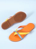 Large size slippers flat bottomed European and American women's Leather Sandals shoes
