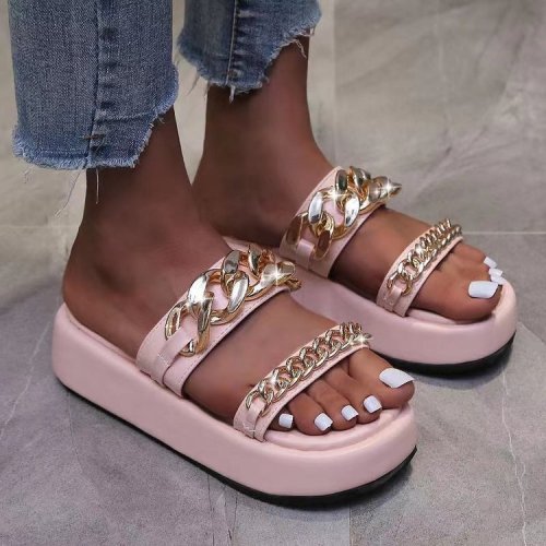 Open toe fish mouth thick soled sandals women's large shoes