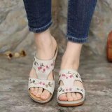 Slope heel slippers women's thick soled cross border women's shoes