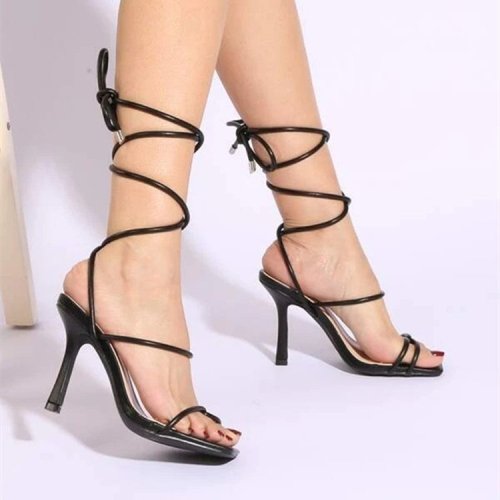 High heeled sandals women's thin heel breathable fashion strap shoes