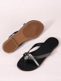 Large size slippers flat bottomed European and American women's Leather Sandals shoes