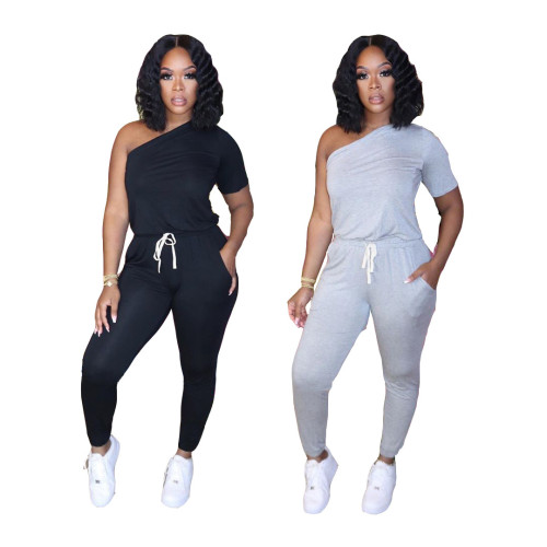 European and American women's lovely sports casual Strapless Jumpsuit