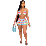 Two piece sexy printed SWIMSUIT SET