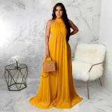 Sexy fashion solid color chiffon dress