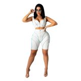 Fashion splicing sling sports and leisure two-piece suit