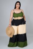 Plus size women's jumpsuit striped suspenders all-match waistless wide tube type