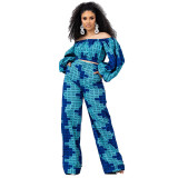 Two-piece printed sexy two-piece suit