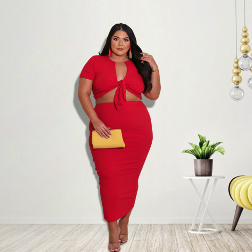 Plus size  fashion and leisure two-piece suit